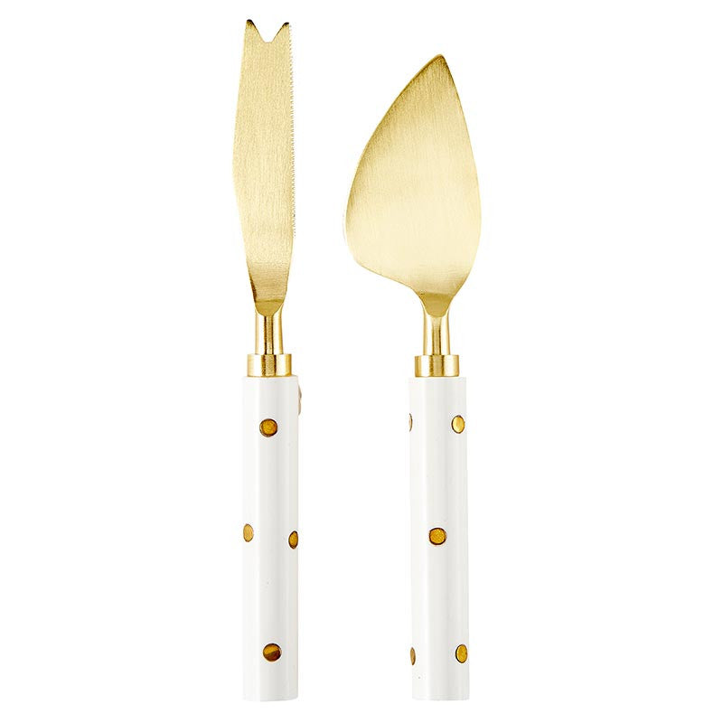 Gold Dot Cheese Knives - Set of 2