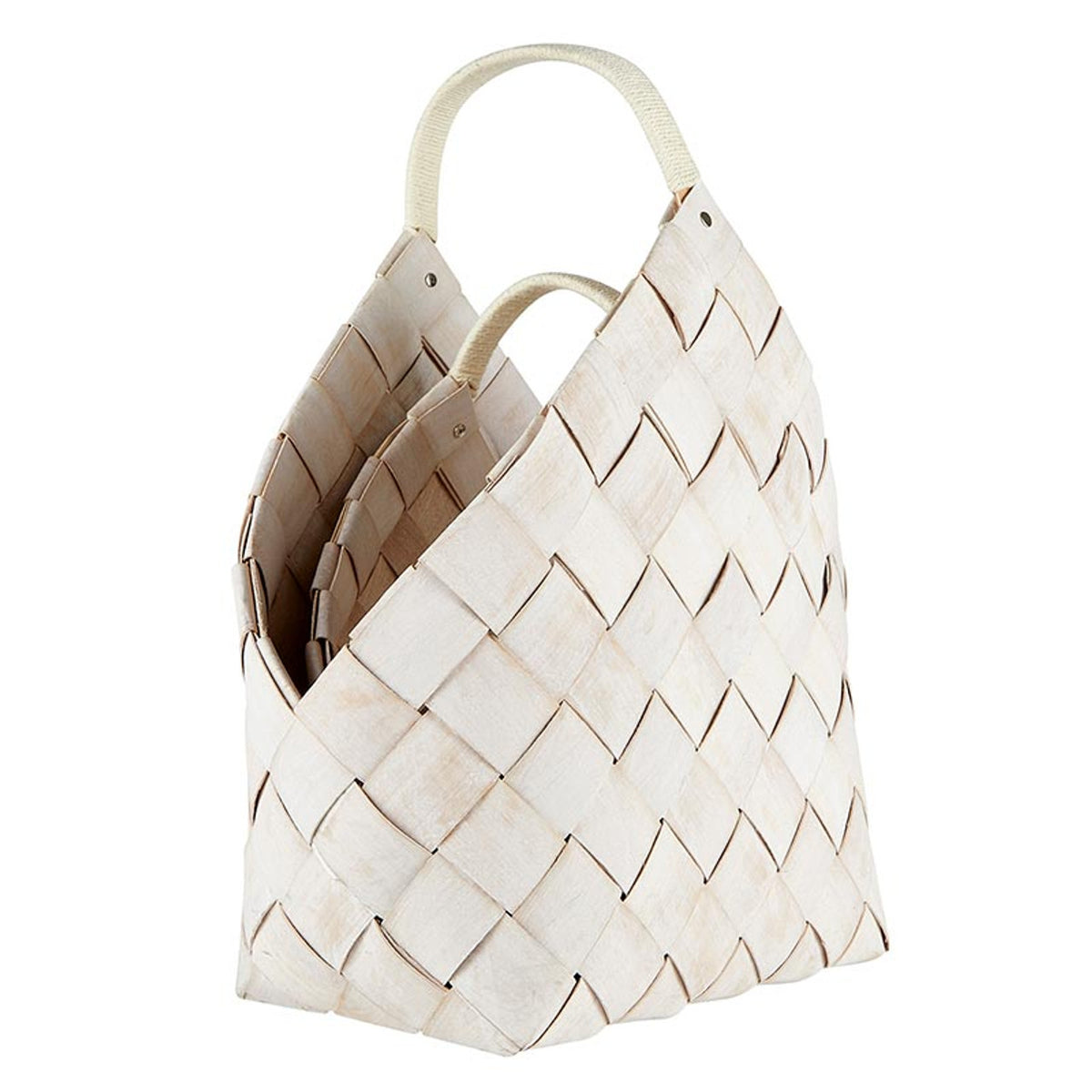 Nested Wood Fiber Baskets - Warm White