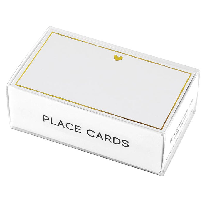 Gold Foil Place Cards - Heart