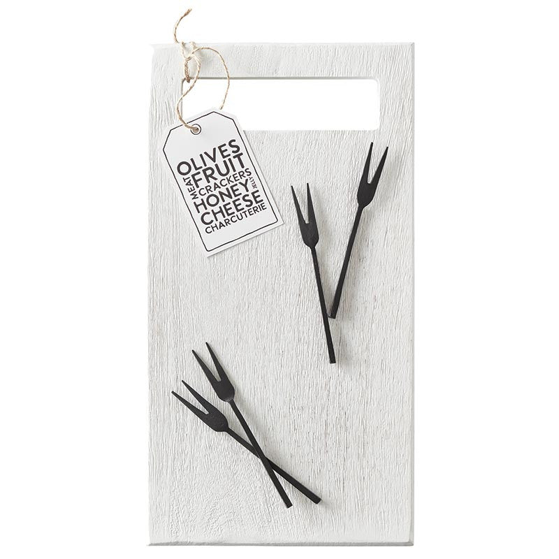 Hammered Appetizer Forks - Matte Black - Set of 4