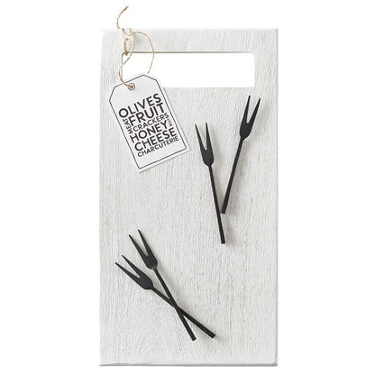 Hammered Appetizer Forks - Matte Black - Set of 4