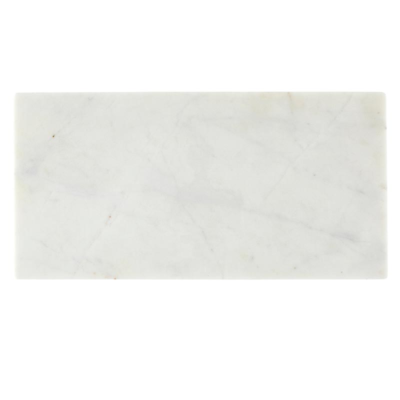 Marble Board With Wood Feet - White