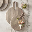 Large Round Board With Cut Out Handle - Grey Finish