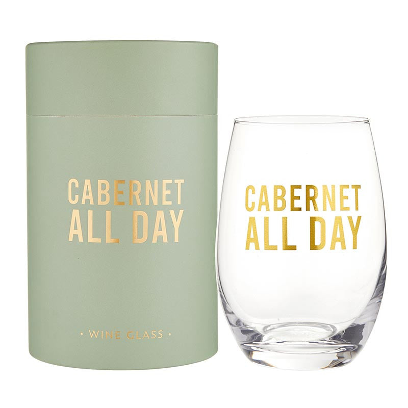Stemless Wine Glass - Cabernet All Day