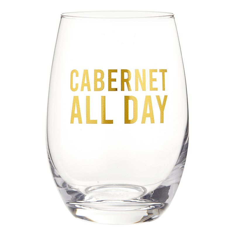 Stemless Wine Glass - Cabernet All Day