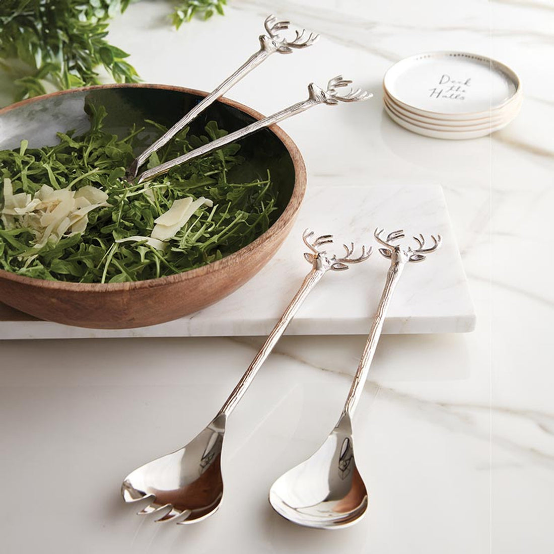 Silver Stag Salad Server - Set of 2