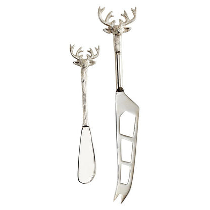 Silver Stag Cheese Knives - Set of 2