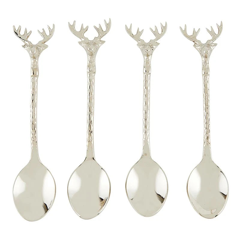 Silver Stag Spoons - Set of 4