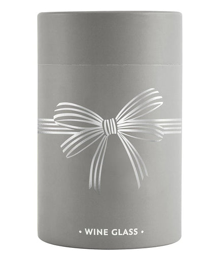 Stemless Wine Glass - Silver Bow