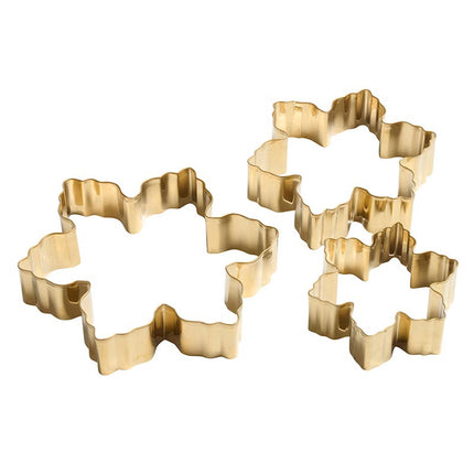 Gold Cookie Cutter Set - Snowflake - Set of 3