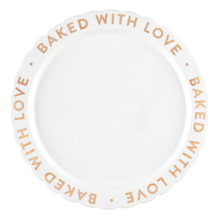 Ceramic Gold Foil Cake Plate - Baked With Love