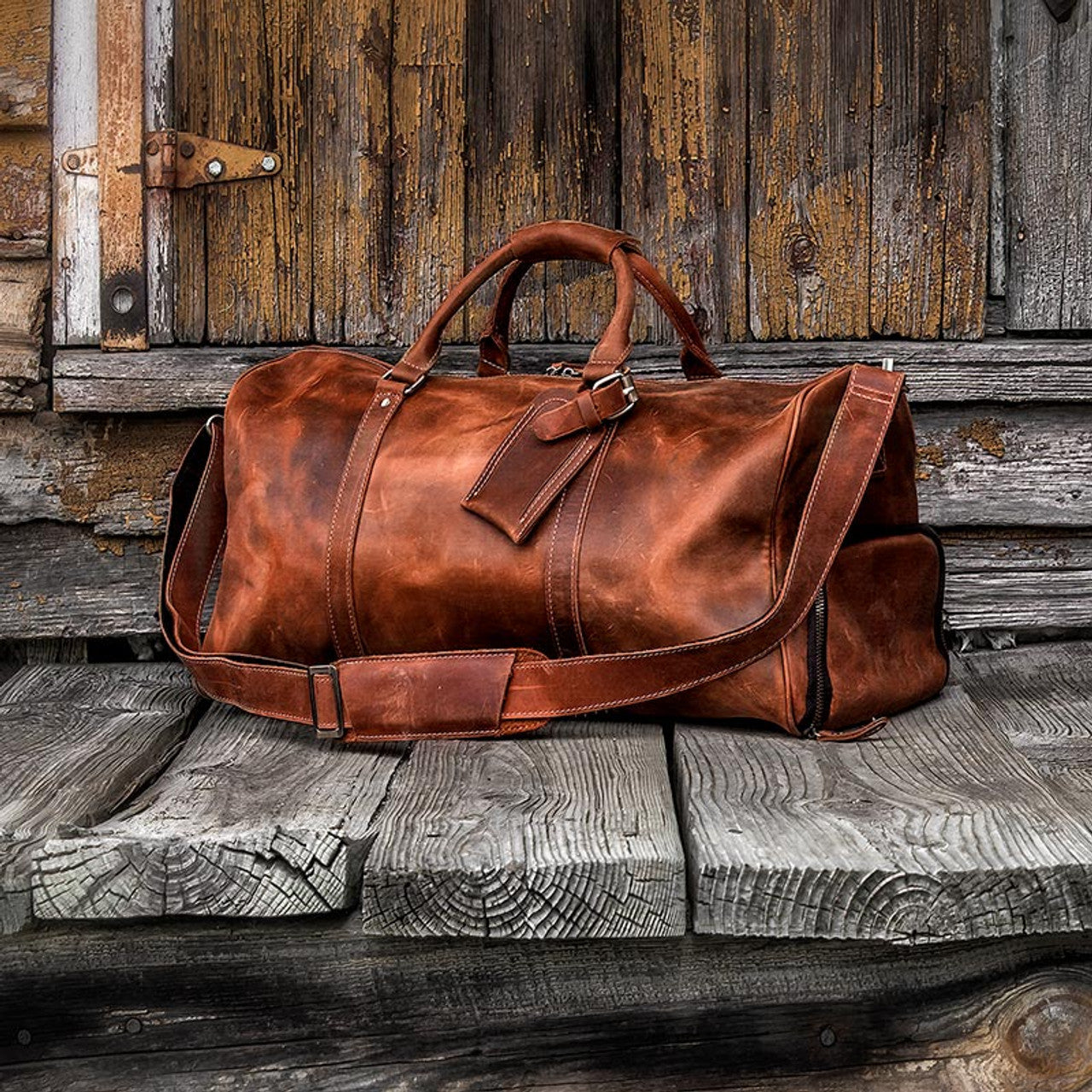 Leather Weekender