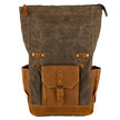 Vintage Waxed Canvas and Leather Rolltop Backpack