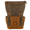 Vintage Waxed Canvas and Leather Rolltop Backpack