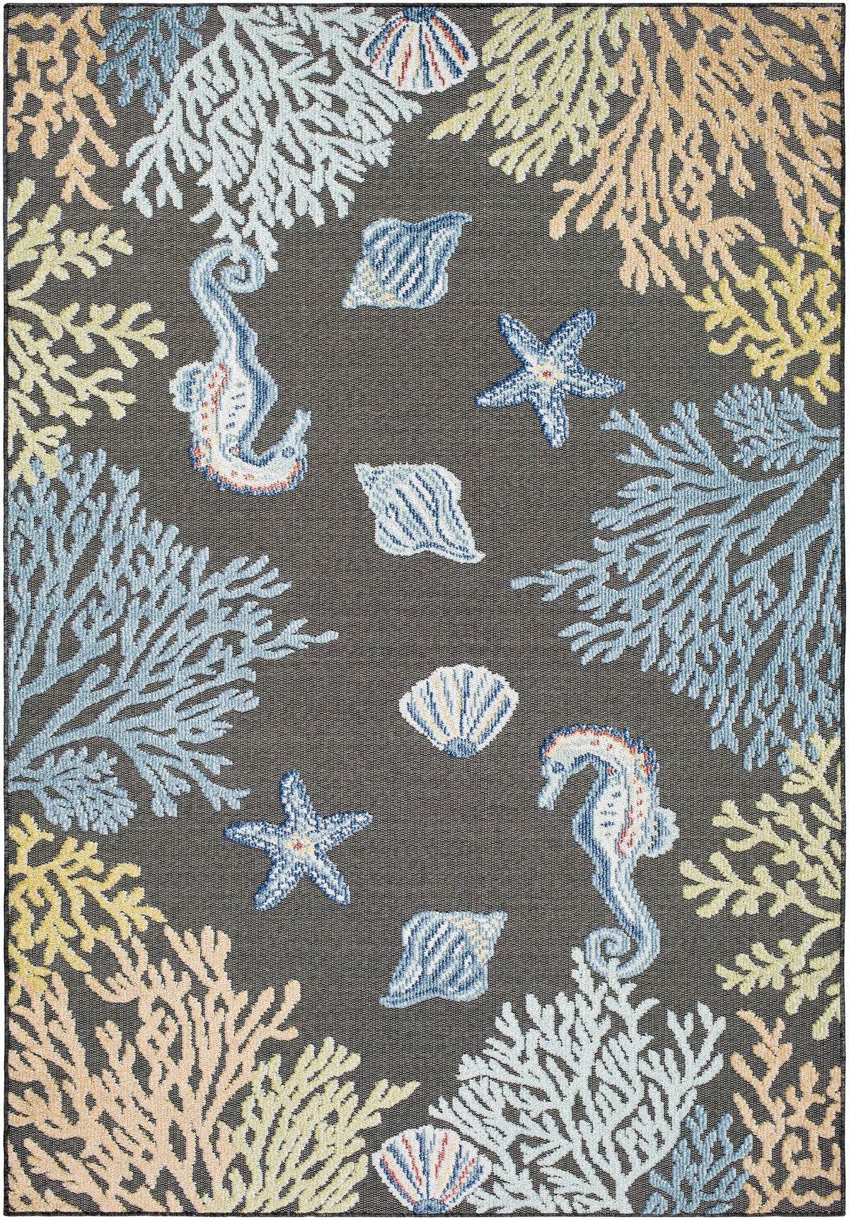 Pasca Charcoal Outdoor Area Rug - Clearance