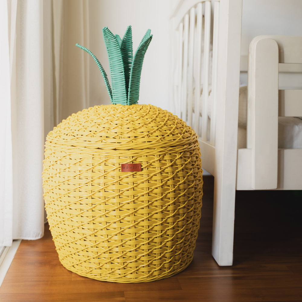 Pineapple Storage Basket Large - Yellow