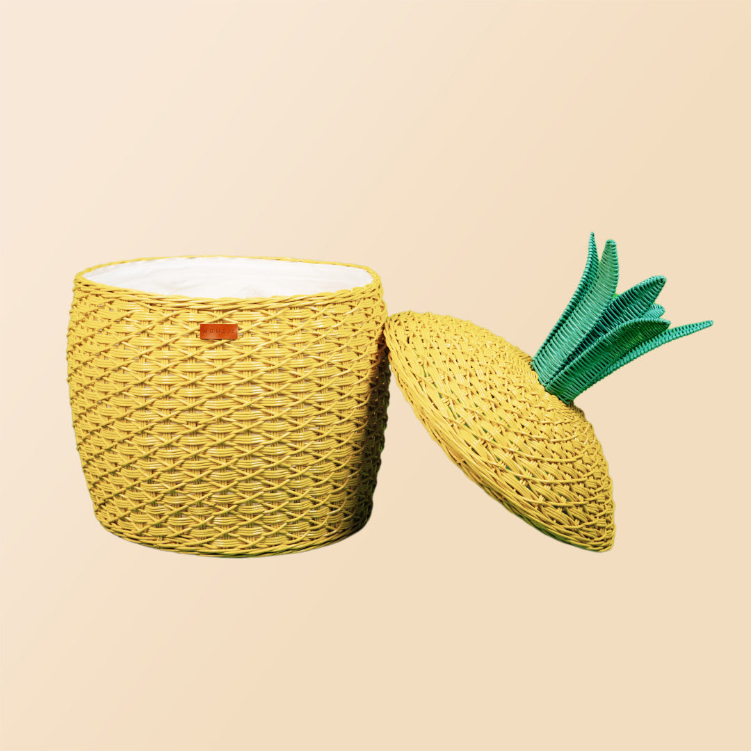Pineapple Storage Basket Large - Yellow