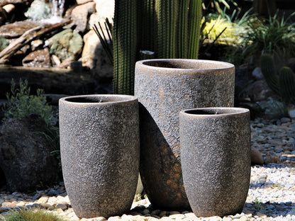 Mid Height Barrel Planter - Set of 3 By Plantatorem
