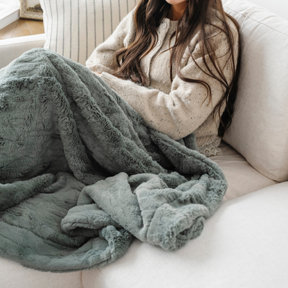 PATTERNED FAUX FUR THROW BLANKETS