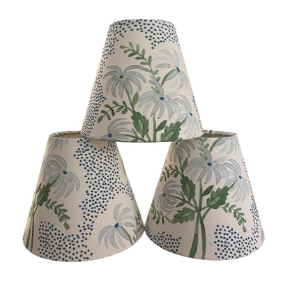 Blue Floral Sconce Shade in Pearl&