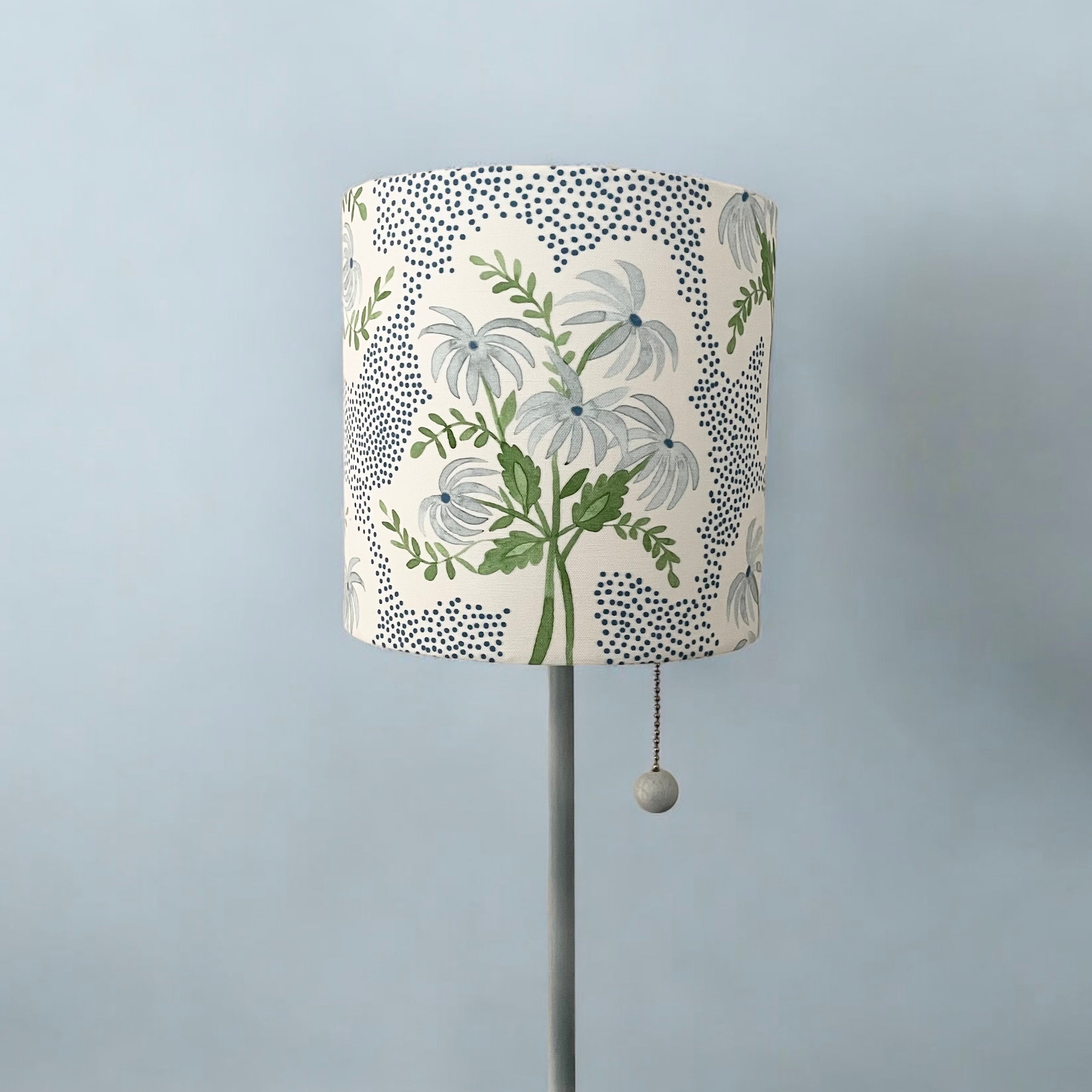 Blue Floral Lampshade in Pearl&