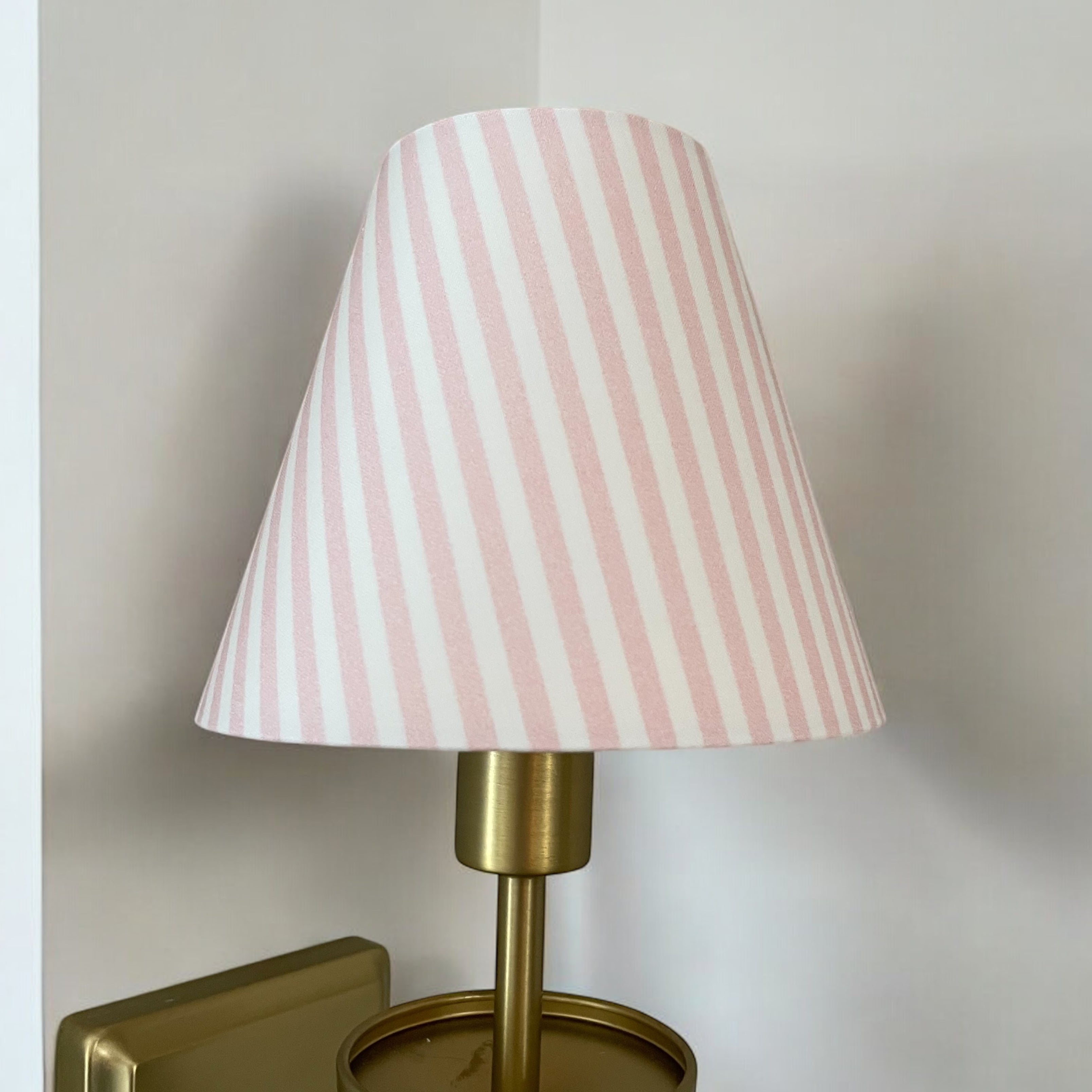 Pink Striped Sconce Shade