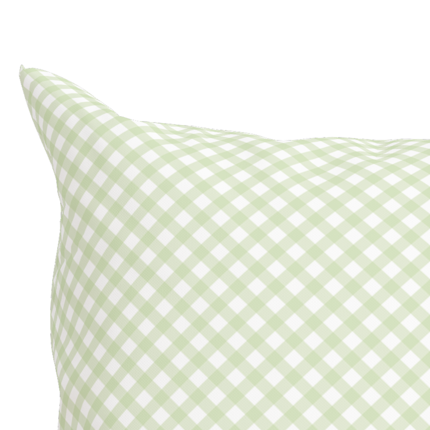 Green Check Pillow in Trellis
