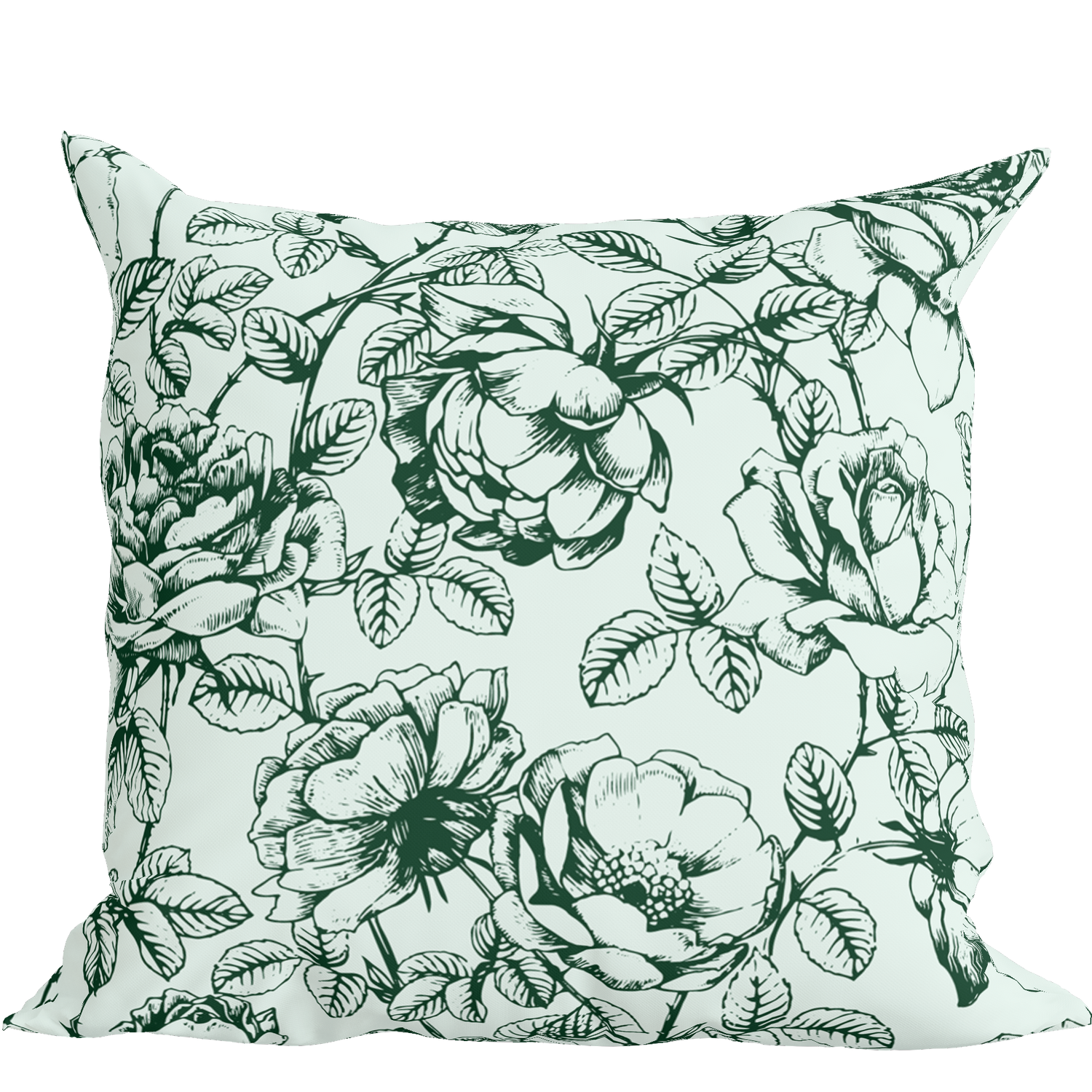 Mint Green Floral Pillow in Emmaline