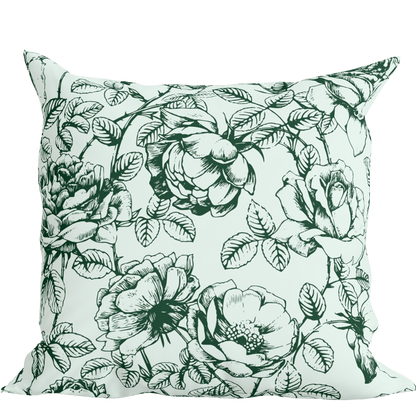 Mint Green Floral Pillow in Emmaline