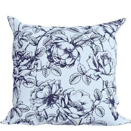 Blue Floral Pillow in Emmaline