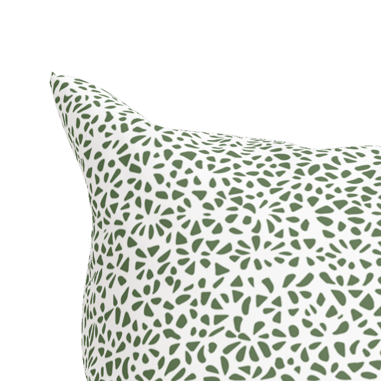 Modern Green Pillow in Tesselle