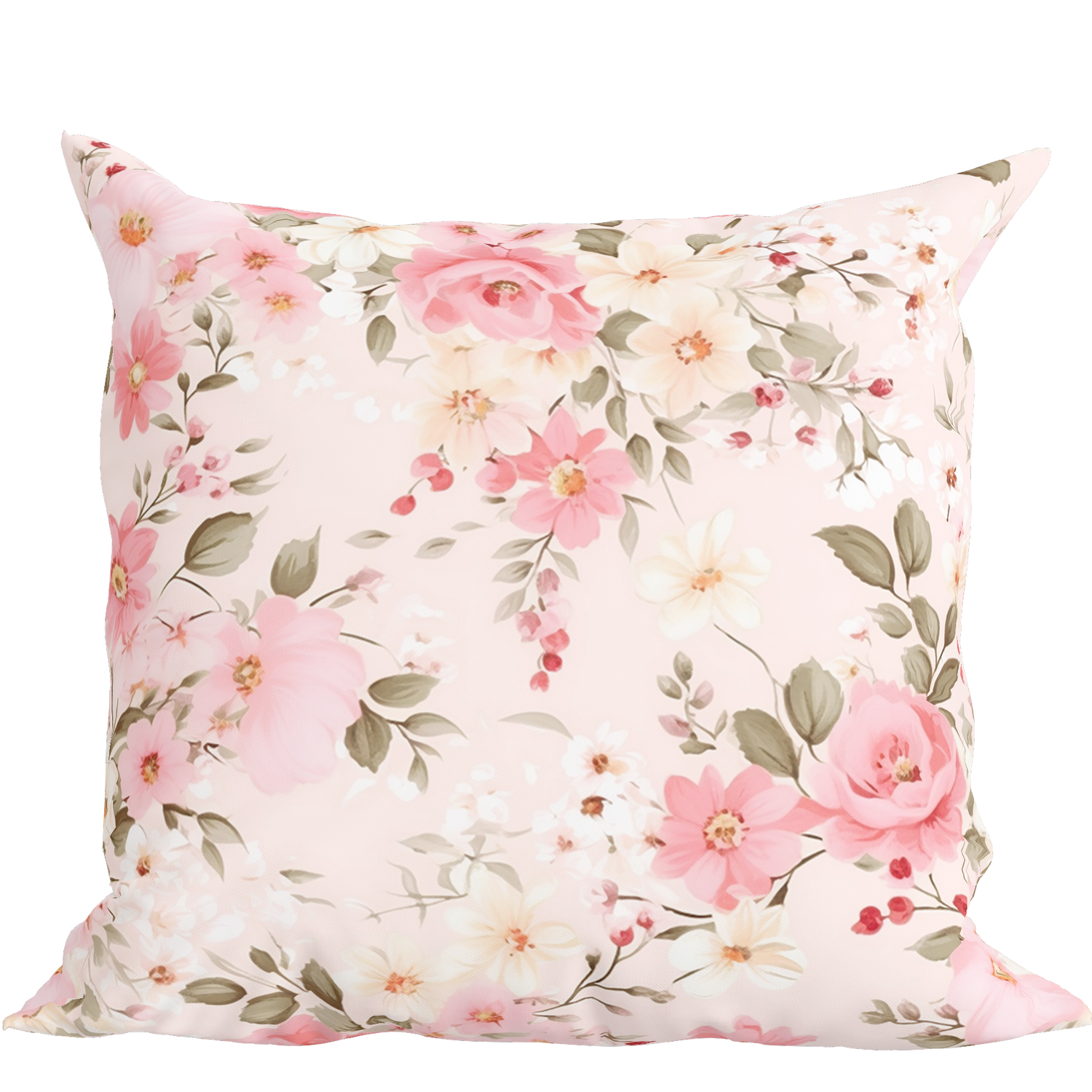 Pink Floral Pillow in Blooming Grace