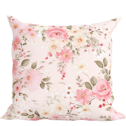 Pink Floral Pillow in Blooming Grace