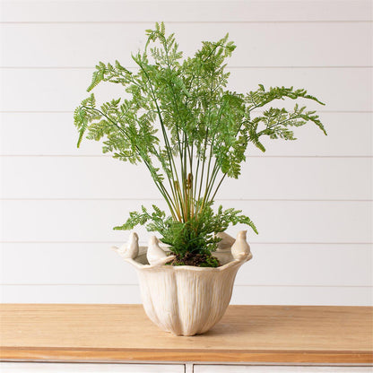 Planter - Bird Gathering Fluted Edge