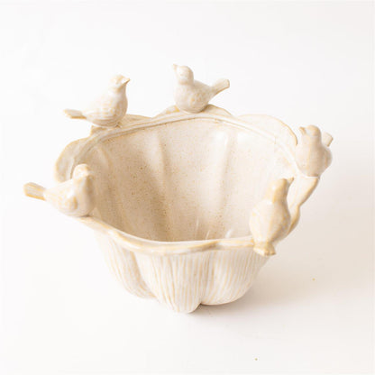 Planter - Bird Gathering Fluted Edge