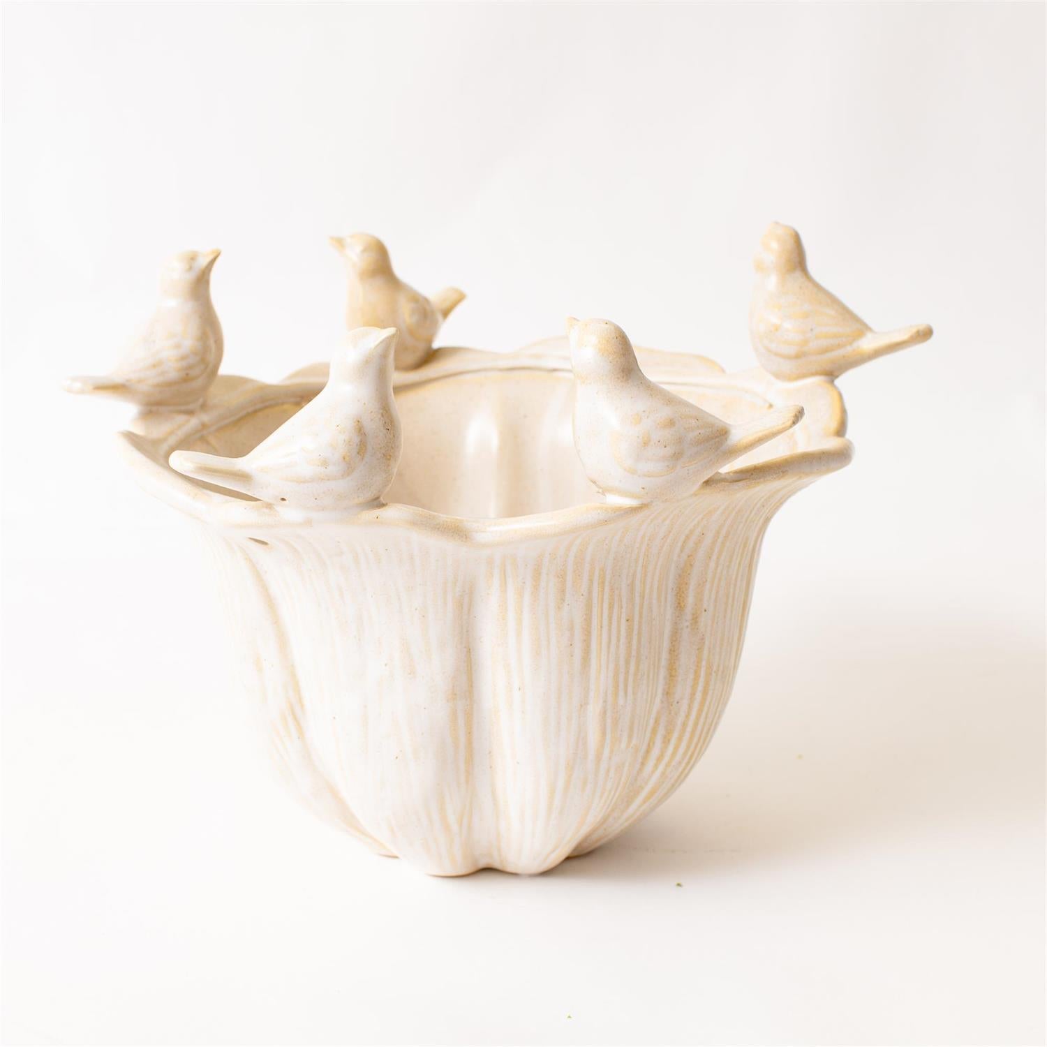 Planter - Bird Gathering Fluted Edge