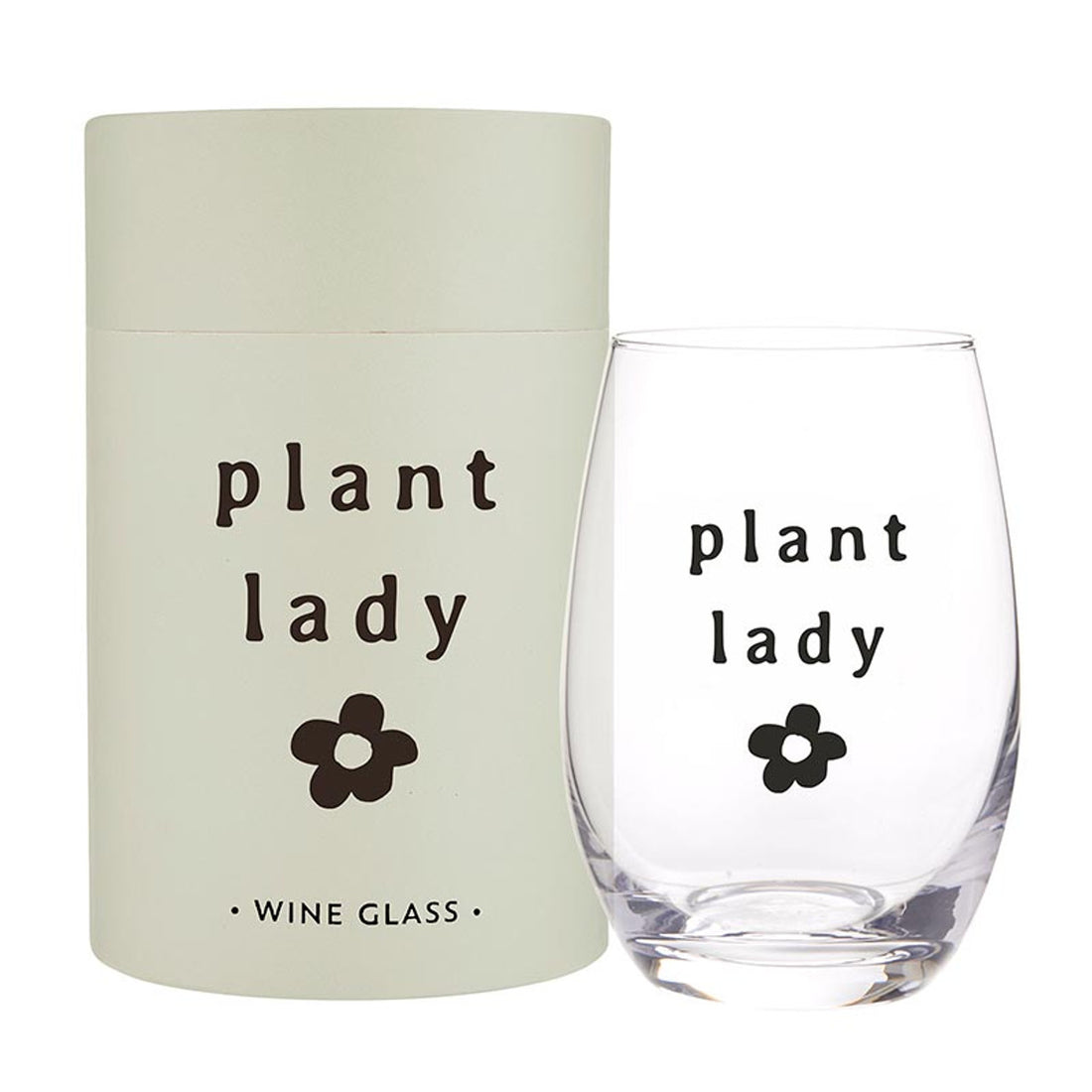 Stemless Wine Glass - Plant Lady