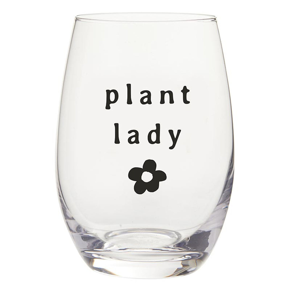 Stemless Wine Glass - Plant Lady