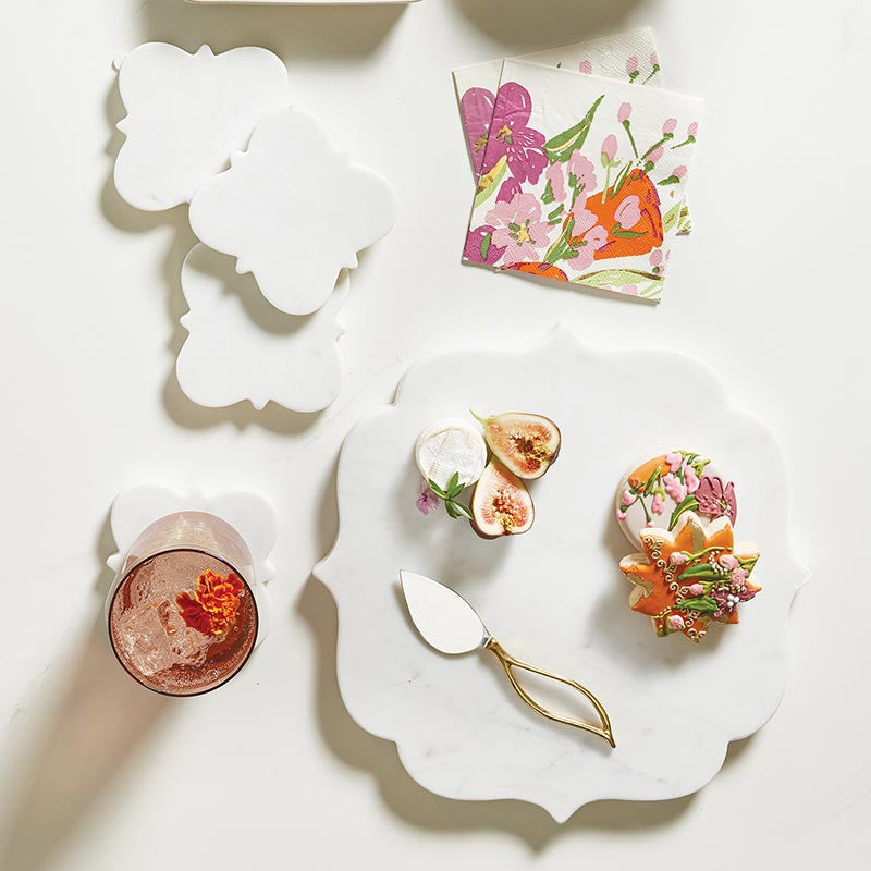 Leaf-Shaped Handle Cheese Knives - Gold