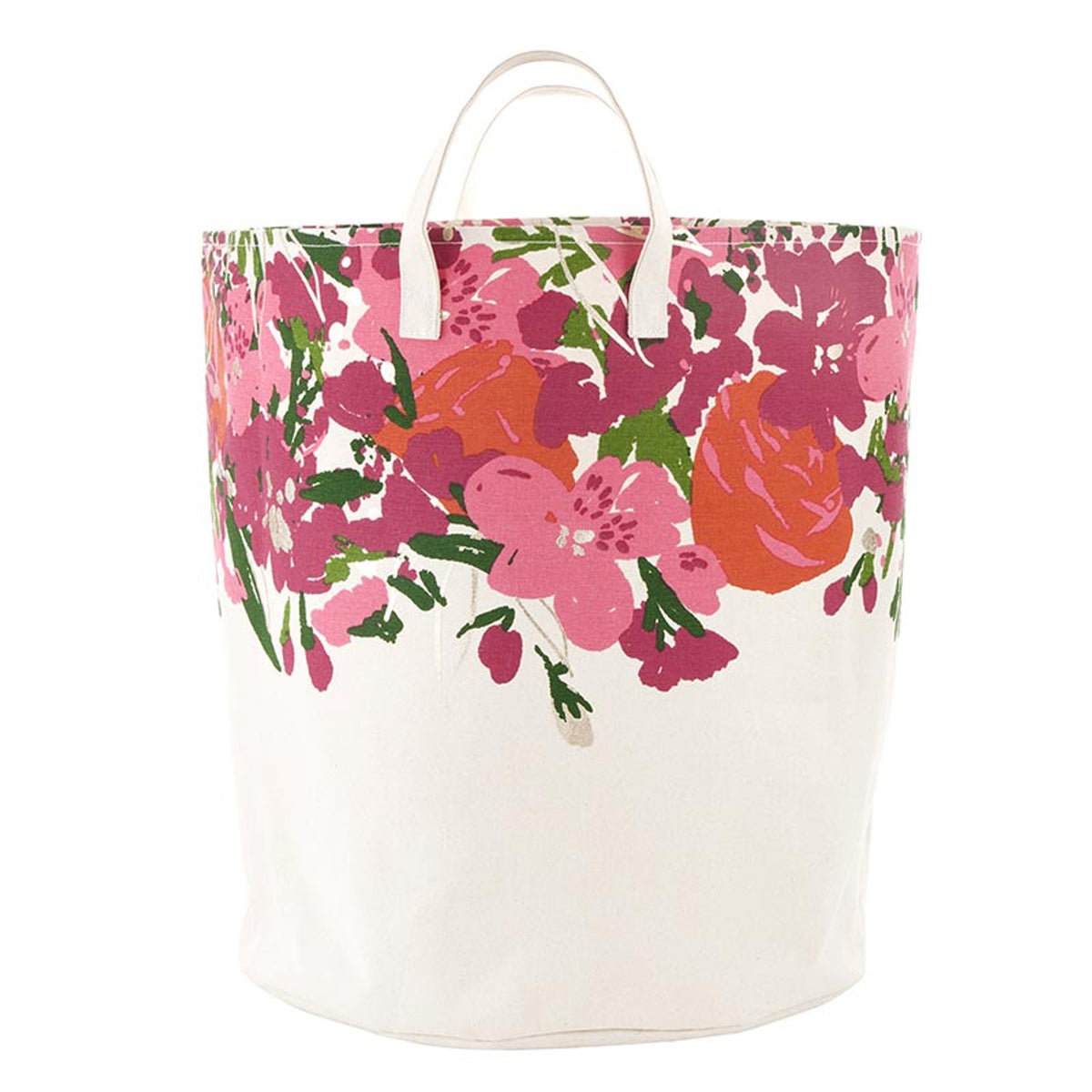 Large Canvas Storage Tote - Flower