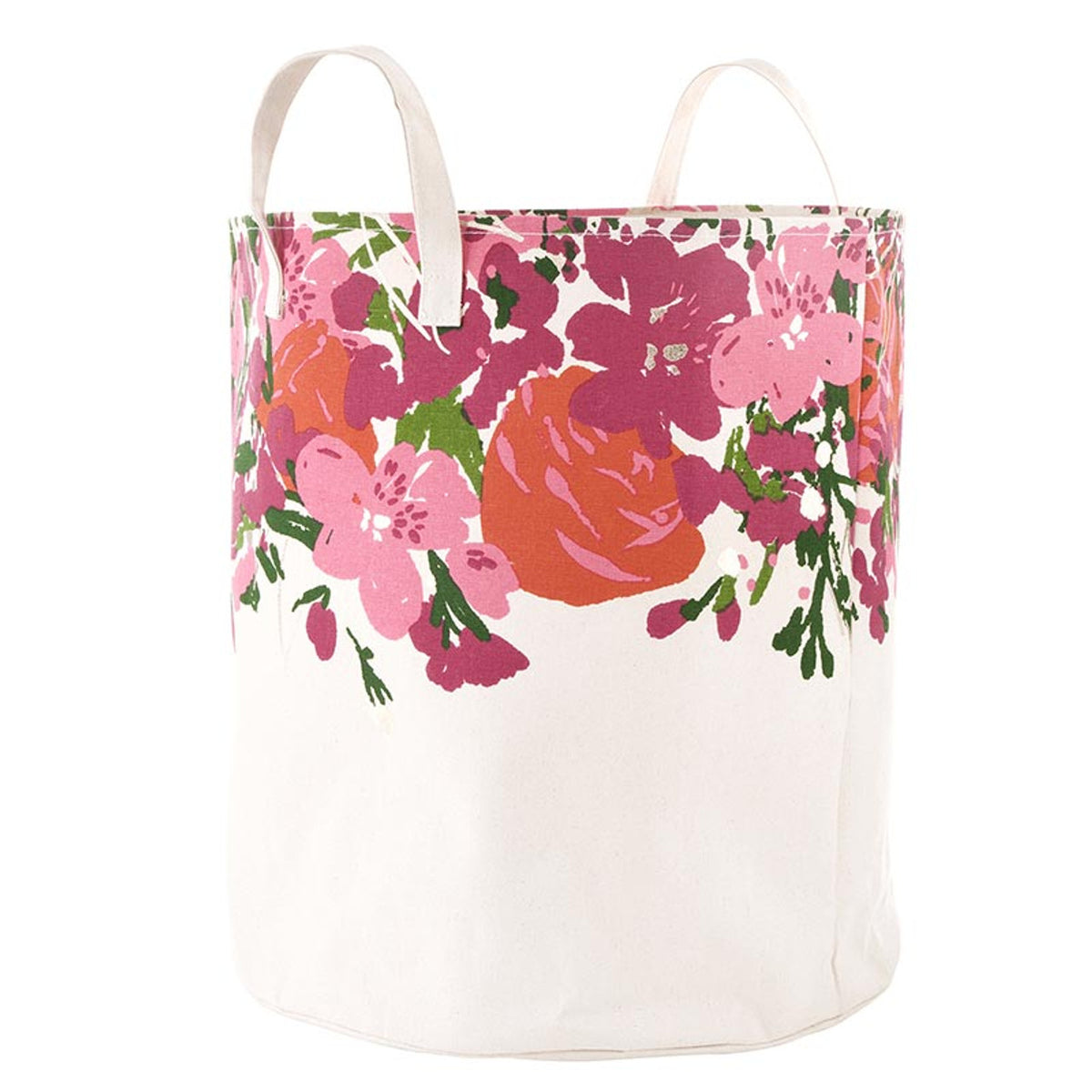 Large Canvas Storage Tote - Flower