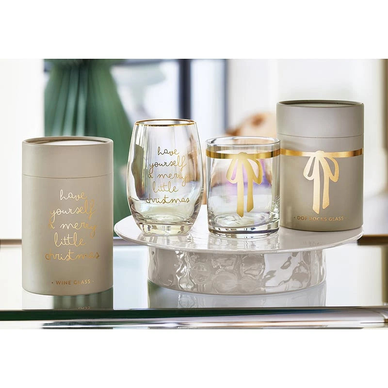 Stemless Wine Glass - Merry Little Christmas