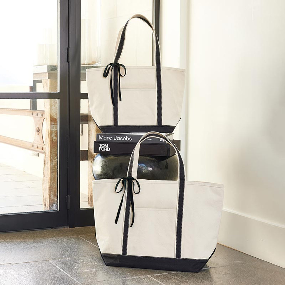 Bow Luxe Canvas Tote - Large