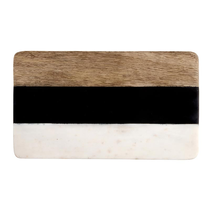 Striped Marble + Wood Board