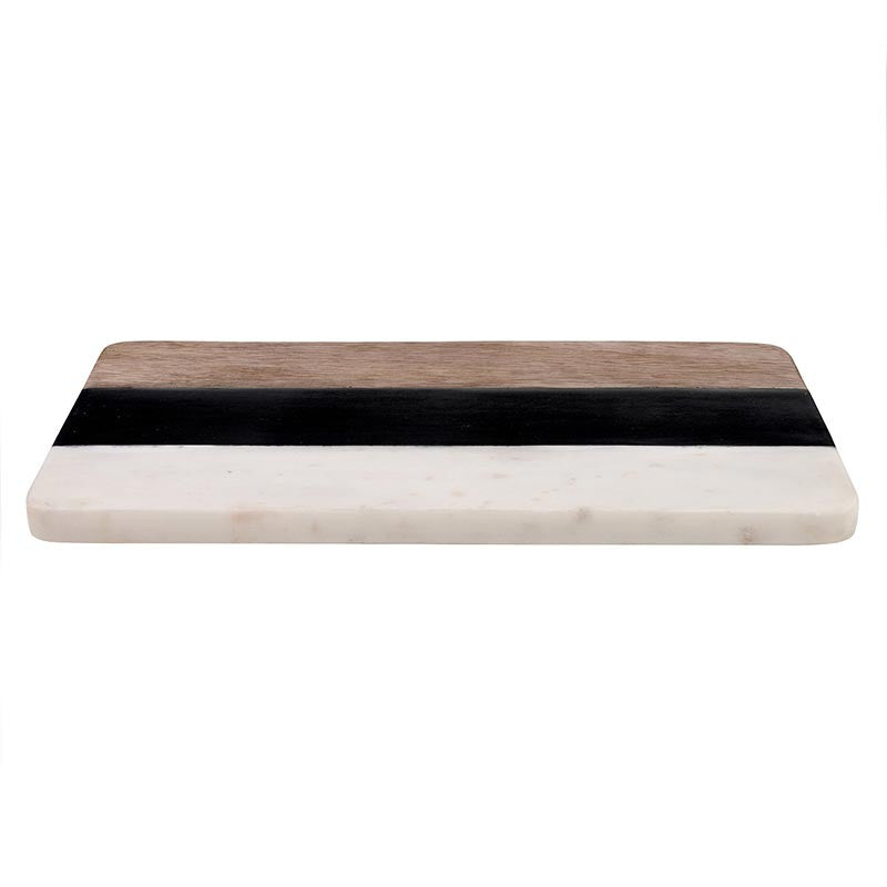 Striped Marble + Wood Board