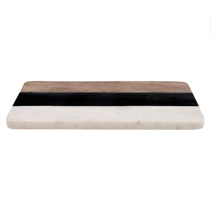 Striped Marble + Wood Board