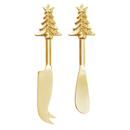 Gold Tree Cheese Knives - Set of 2