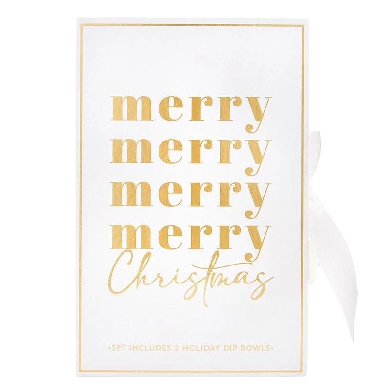 Gold Foil Dip Bowls Book Box - Merry Christmas