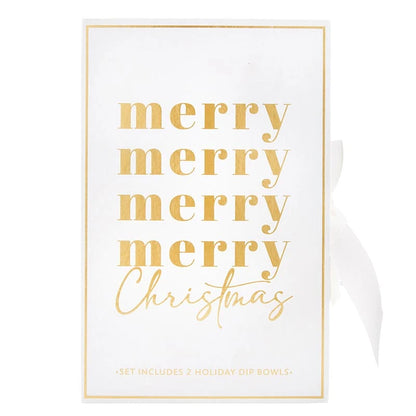 Gold Foil Dip Bowls Book Box - Merry Christmas