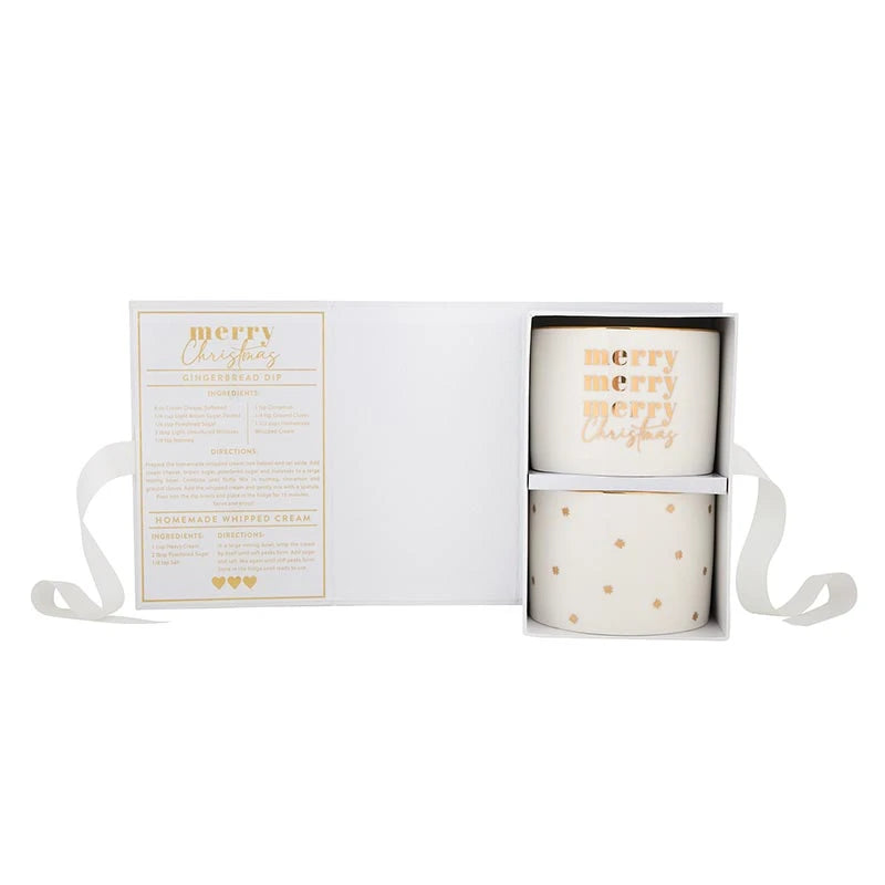 Gold Foil Dip Bowls Book Box - Merry Christmas